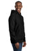 Sport-Tek F281 Mens Fleece Hooded Sweatshirt Hoodie w/ Pouch Pocket Black Model Side
