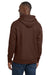 Sport-Tek F281 Mens Fleece Hooded Sweatshirt Hoodie w/ Pouch Pocket Brown Model Back