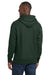 Sport-Tek F281 Mens Fleece Hooded Sweatshirt Hoodie w/ Pouch Pocket Dark Green Model Back