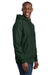 Sport-Tek F281 Mens Fleece Hooded Sweatshirt Hoodie w/ Pouch Pocket Dark Green Model Side