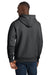 Sport-Tek F281 Mens Fleece Hooded Sweatshirt Hoodie w/ Pouch Pocket Heather Graphite Grey Model Back