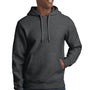 Sport-Tek Mens Fleece Hooded Sweatshirt Hoodie w/ Pouch Pocket - Heather Graphite Grey