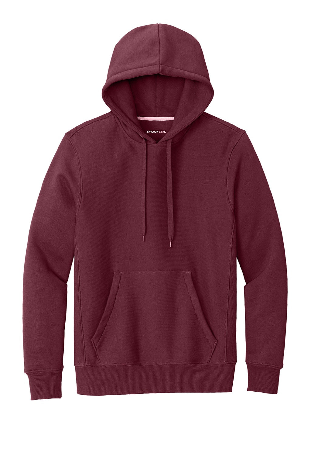 Sport-Tek F281 Mens Fleece Hooded Sweatshirt Hoodie w/ Pouch Pocket Maroon Flat Front