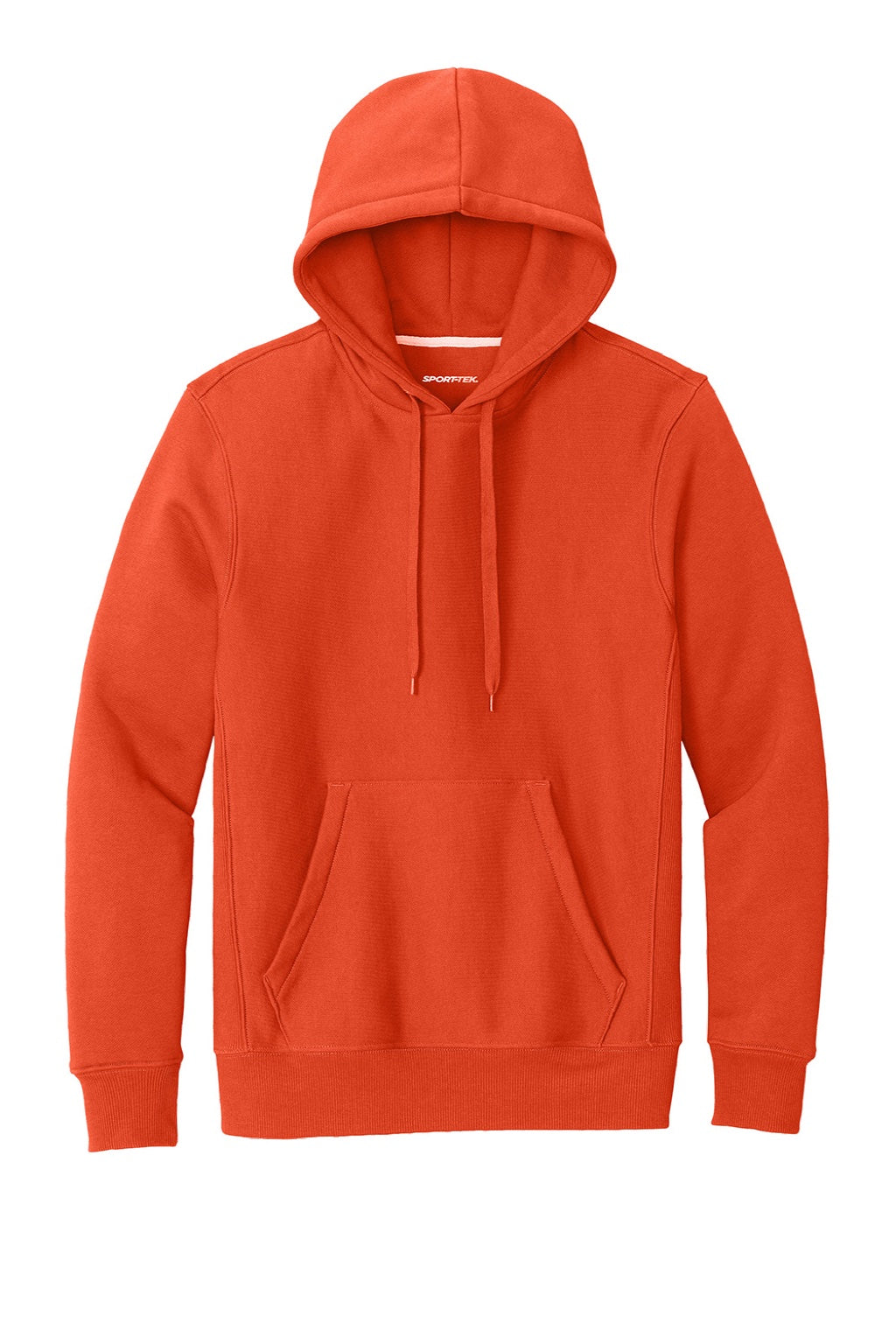 Sport-Tek F281 Mens Fleece Hooded Sweatshirt Hoodie w/ Pouch Pocket Orange Flat Front