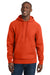 Sport-Tek F281 Mens Fleece Hooded Sweatshirt Hoodie w/ Pouch Pocket Orange Model Front