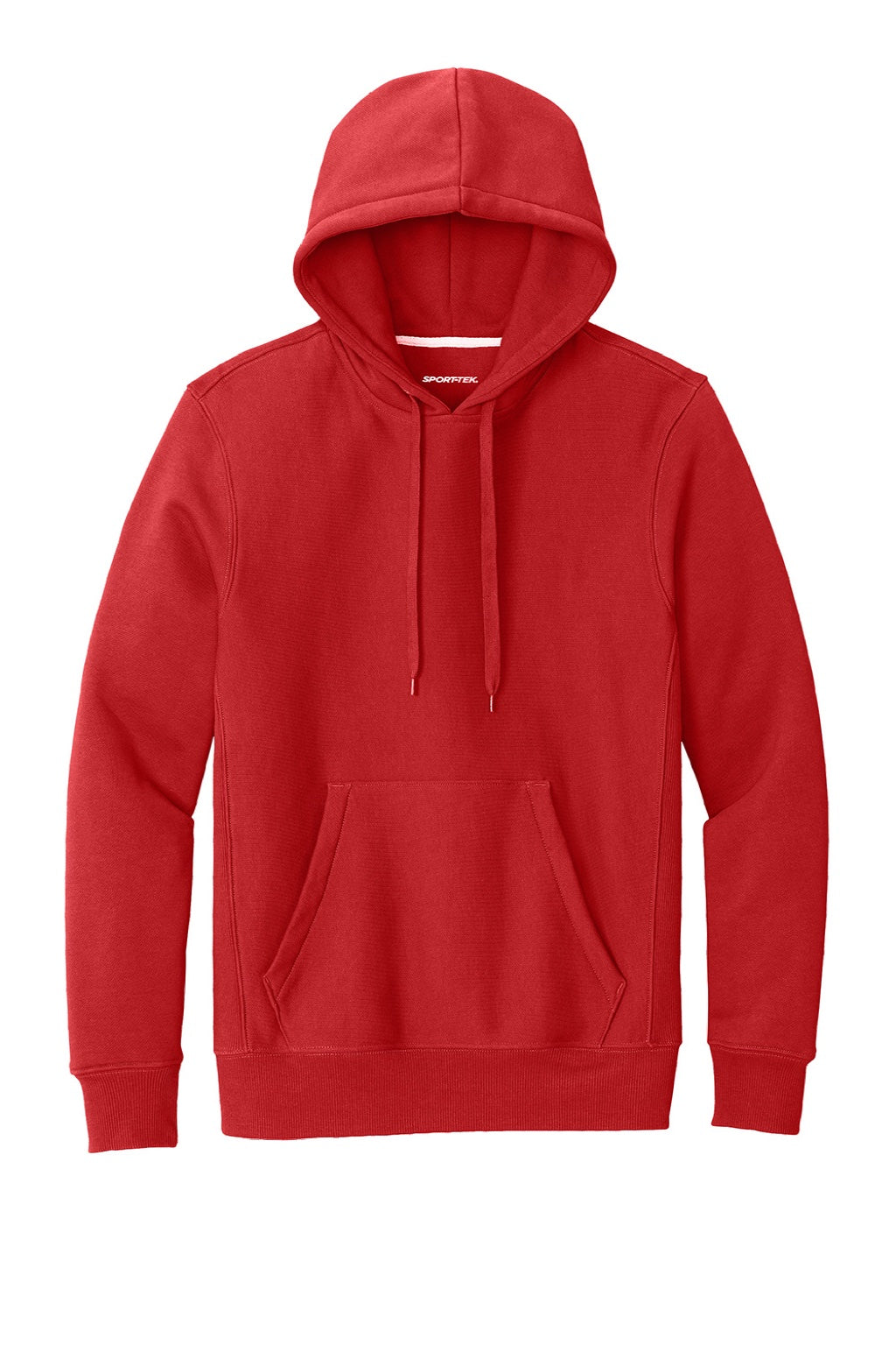 Sport-Tek F281 Mens Fleece Hooded Sweatshirt Hoodie w/ Pouch Pocket Red Flat Front