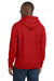 Sport-Tek F281 Mens Fleece Hooded Sweatshirt Hoodie w/ Pouch Pocket Red Model Back
