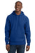 Sport-Tek F281 Mens Fleece Hooded Sweatshirt Hoodie w/ Pouch Pocket Royal Blue Model Front