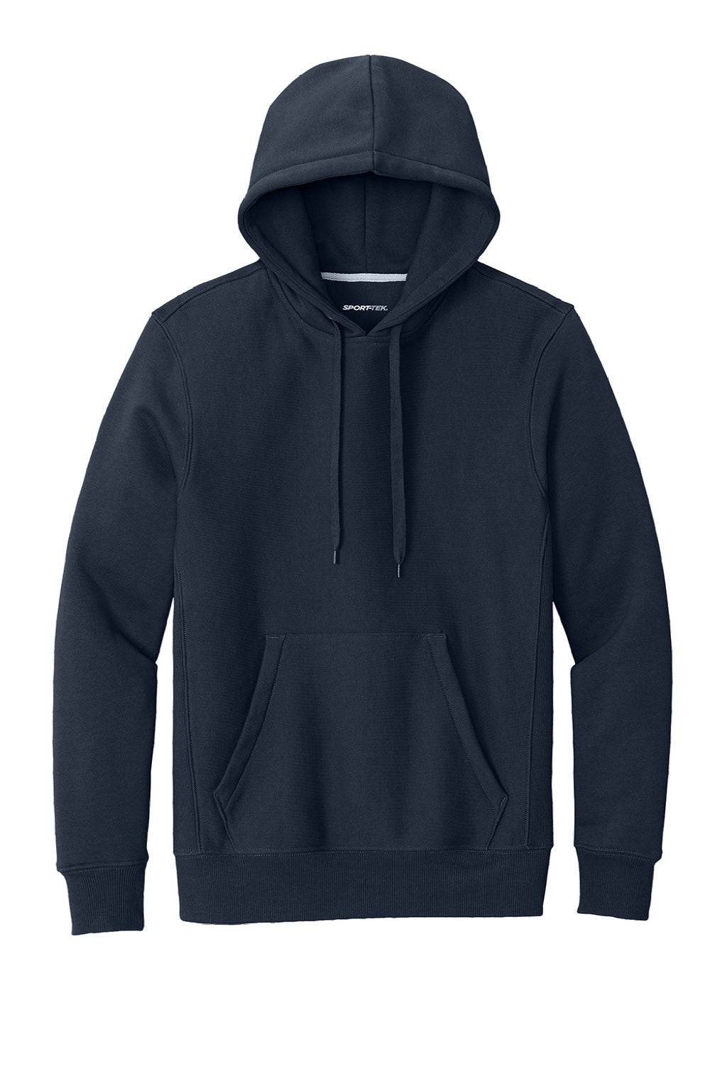 Sport-Tek F281 Mens Fleece Hooded Sweatshirt Hoodie w/ Pouch Pocket True Navy Blue Flat Front