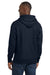Sport-Tek F281 Mens Fleece Hooded Sweatshirt Hoodie w/ Pouch Pocket True Navy Blue Model Back