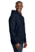 Sport-Tek F281 Mens Fleece Hooded Sweatshirt Hoodie w/ Pouch Pocket True Navy Blue Model Side