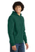 Sport-Tek F282 Mens Fleece Full Zip Hooded Sweatshirt Hoodie w/ Pockets Dark Green Model Side