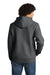 Sport-Tek F282 Mens Fleece Full Zip Hooded Sweatshirt Hoodie w/ Pockets Heather Graphite Grey Model Back