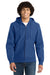 Sport-Tek F282 Mens Fleece Full Zip Hooded Sweatshirt Hoodie w/ Pockets Royal Blue Model Front
