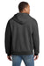 Hanes F280 Mens Ultimate Cotton PrintPro XP Pill Resistant Full Zip Hooded Sweatshirt Hoodie w/ Pockets Heather Charcoal Grey Model Back