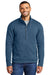 Port Authority F426 Mens Arc Pill Resistant Sweater Fleece 1/4 Zip Jacket Heather Insignia Blue Model Front