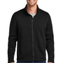 Port Authority Mens Arc Pill Resistant Sweater Fleece Full Zip Jacket - Deep Black
