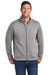 Port Authority F428 Mens Arc Pill Resistant Sweater Fleece Full Zip Jacket Heather Deep Smoke Grey Model Front