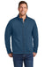 Port Authority F428 Mens Arc Pill Resistant Sweater Fleece Full Zip Jacket Heather Insignia Blue Model Front