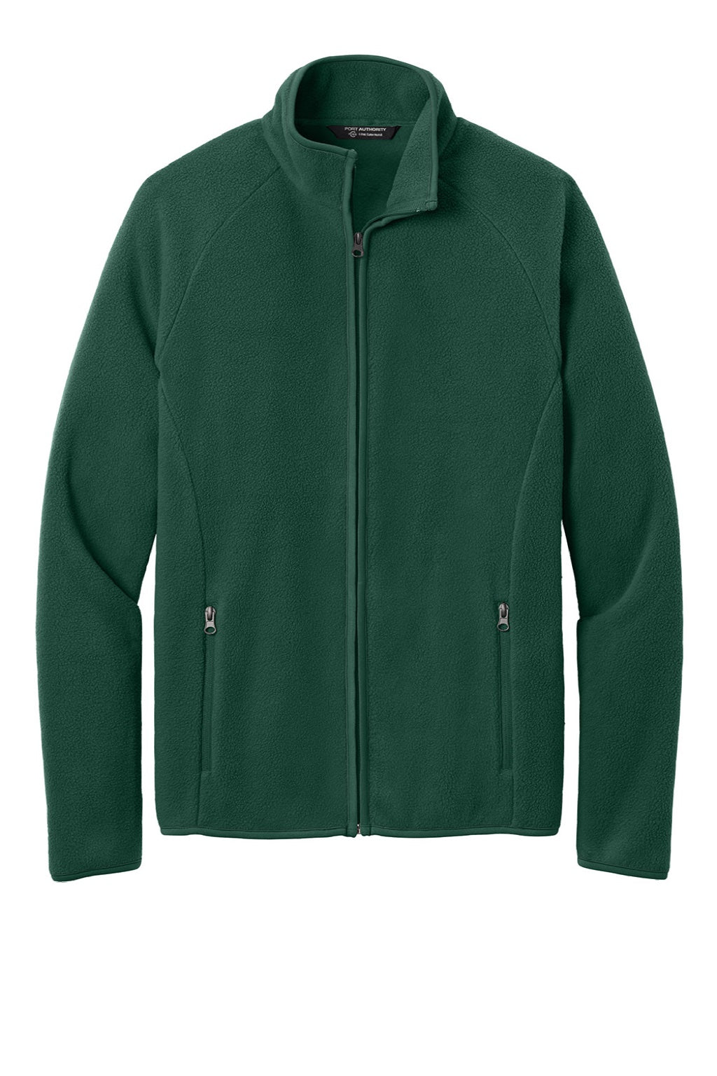 Port Authority F700 Mens C-FREE Raglan Pill Resistant Fleece Full Zip Jacket Dark Green Flat Front