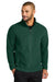 Port Authority F700 Mens C-FREE Raglan Pill Resistant Fleece Full Zip Jacket Dark Green Model Front