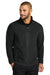 Port Authority F700 Mens C-FREE Raglan Pill Resistant Fleece Full Zip Jacket Deep Black Model Front
