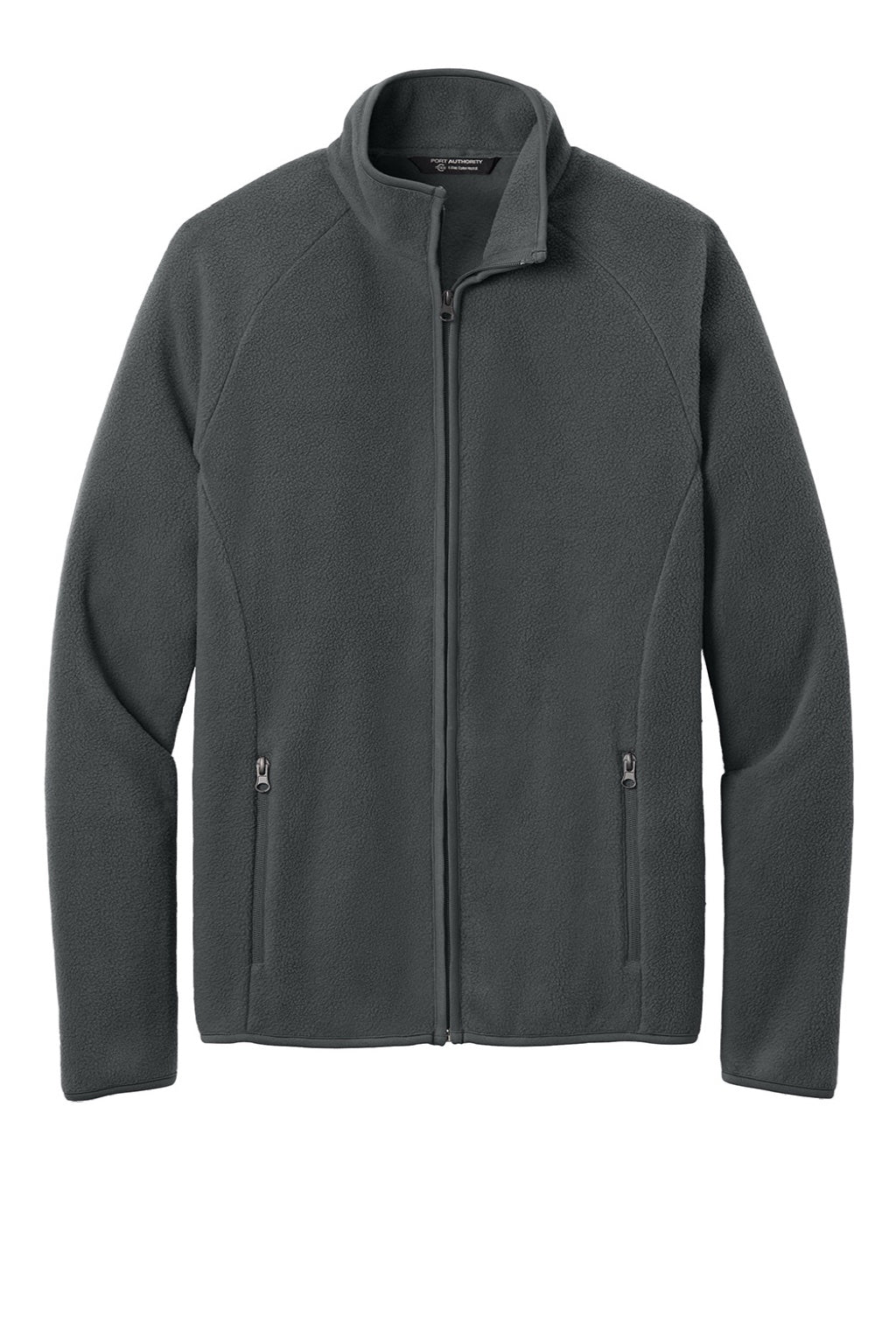 Port Authority F700 Mens C-FREE Raglan Pill Resistant Fleece Full Zip Jacket Steel Grey Flat Front