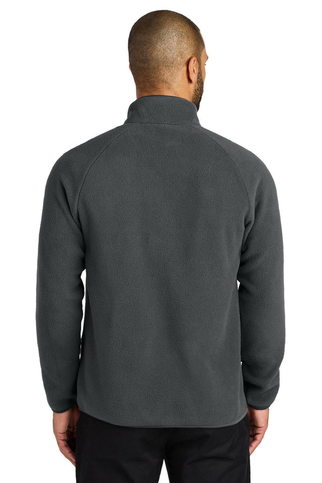 Port Authority F700 Mens C-FREE Raglan Pill Resistant Fleece Full Zip Jacket Steel Grey Model Back