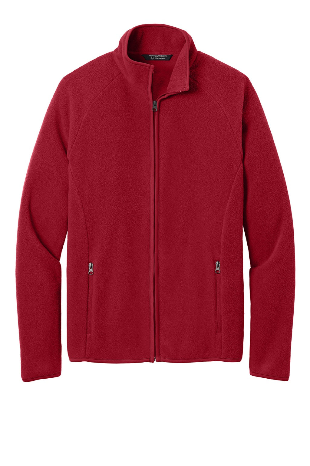 Port Authority F700 Mens C-FREE Raglan Pill Resistant Fleece Full Zip Jacket Rich Red Flat Front