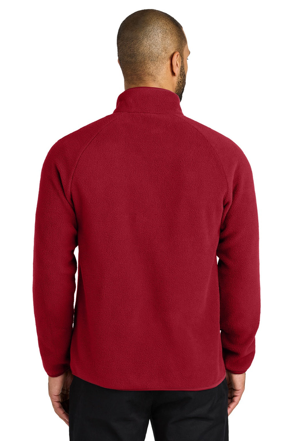 Port Authority F700 Mens C-FREE Raglan Pill Resistant Fleece Full Zip Jacket Rich Red Model Back