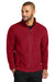 Port Authority F700 Mens C-FREE Raglan Pill Resistant Fleece Full Zip Jacket Rich Red Model Front