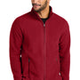 Port Authority Mens C-FREE Raglan Pill Resistant Fleece Full Zip Jacket - Rich Red