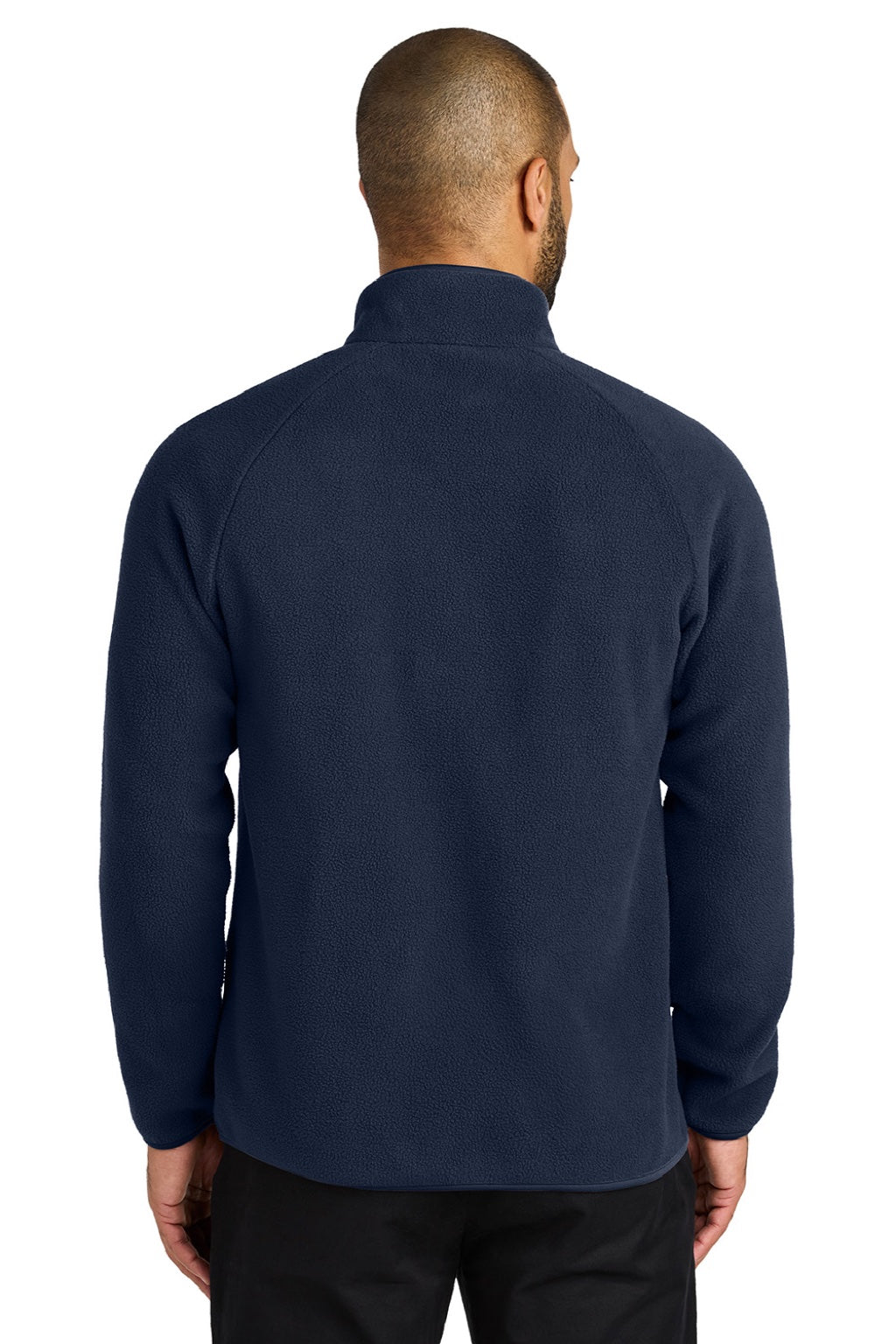 Port Authority F700 Mens C-FREE Raglan Pill Resistant Fleece Full Zip Jacket True Navy Blue Model Back