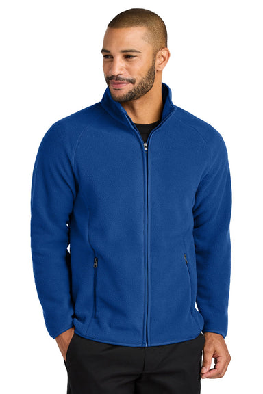 Port Authority F700 Mens C-FREE Raglan Pill Resistant Fleece Full Zip Jacket True Royal Blue Model Front