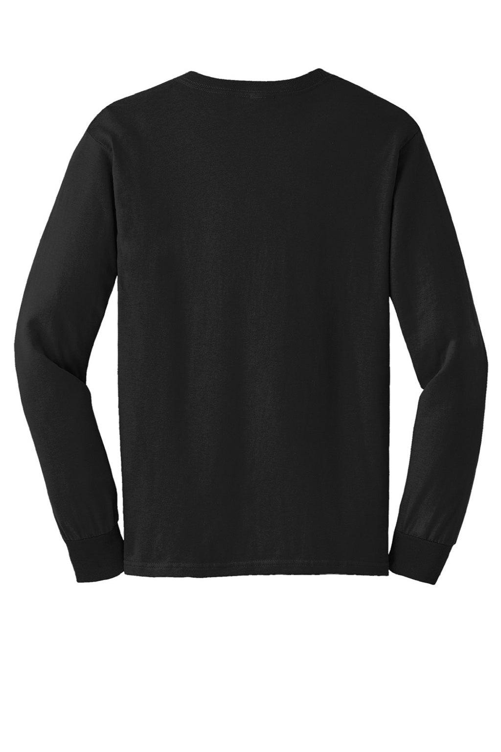 Gildan G2400/2400 Mens Ultra Long Sleeve Crewneck T-Shirt Black Flat Back