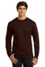Gildan G2400/2400 Mens Ultra Long Sleeve Crewneck T-Shirt Dark Chocolate Brown Model Front
