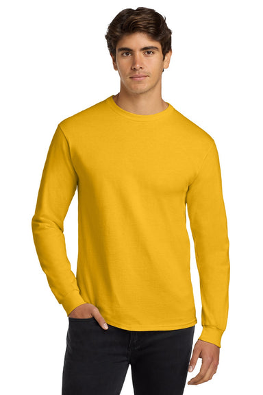 Gildan G2400/2400 Mens Ultra Long Sleeve Crewneck T-Shirt Gold Model Front