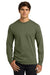 Gildan G2400/2400 Mens Ultra Long Sleeve Crewneck T-Shirt Military Green Model Front