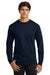 Gildan G2400/2400 Mens Ultra Long Sleeve Crewneck T-Shirt Navy Blue Model Front