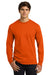 Gildan G2400/2400 Mens Ultra Long Sleeve Crewneck T-Shirt Orange Model Front