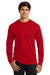 Gildan G2400/2400 Mens Ultra Long Sleeve Crewneck T-Shirt Red Model Front