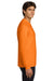 Gildan G2400/2400 Mens Ultra Long Sleeve Crewneck T-Shirt Safety Orange Model Side