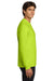 Gildan G2400/2400 Mens Ultra Long Sleeve Crewneck T-Shirt Safety Green Model Side