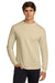 Gildan G2400/2400 Mens Ultra Long Sleeve Crewneck T-Shirt Sand Model Front