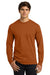 Gildan G2400/2400 Mens Ultra Long Sleeve Crewneck T-Shirt Texas Orange Model Front