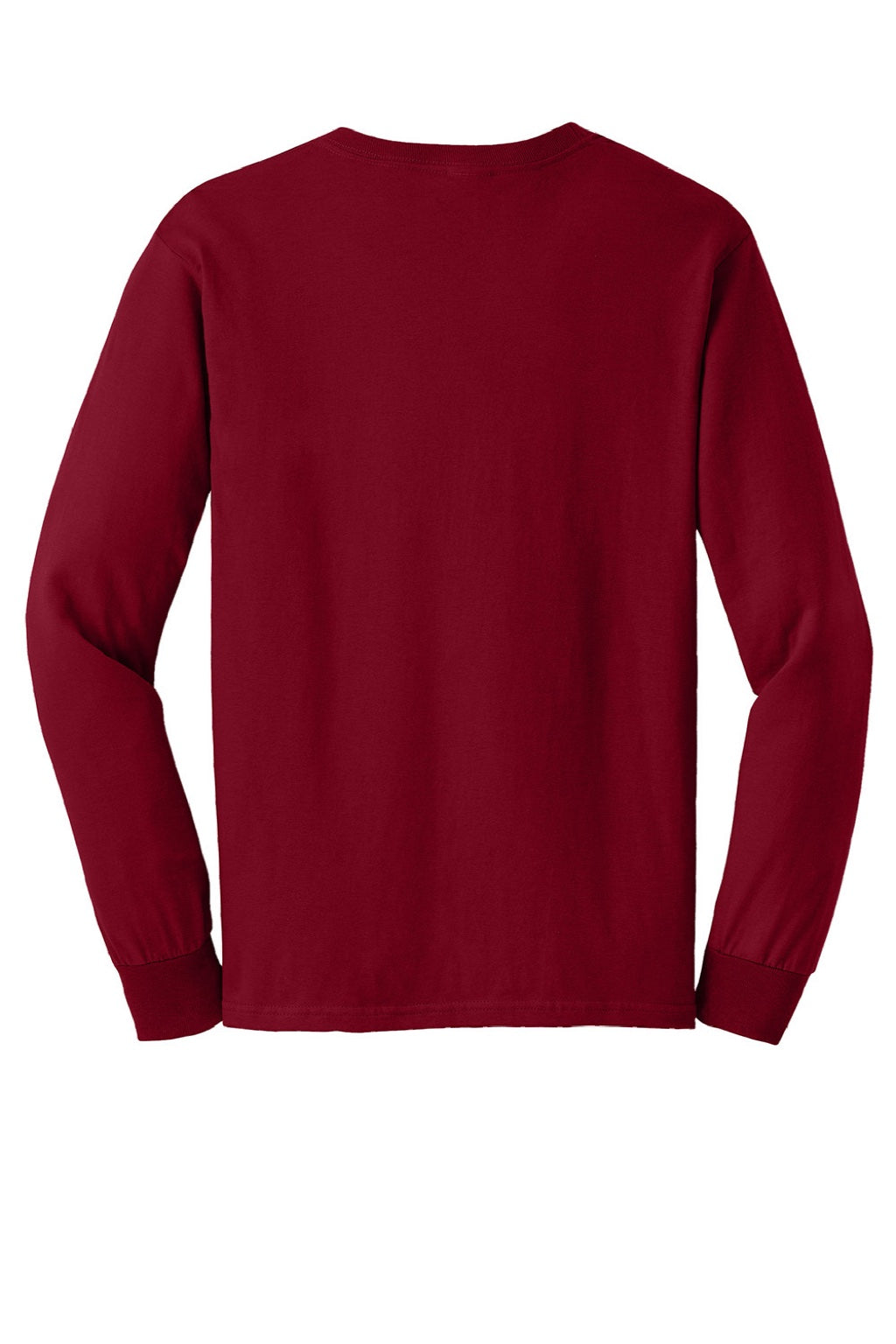 Gildan G2400/2400 Mens Ultra Long Sleeve Crewneck T-Shirt Cardinal Red Flat Back