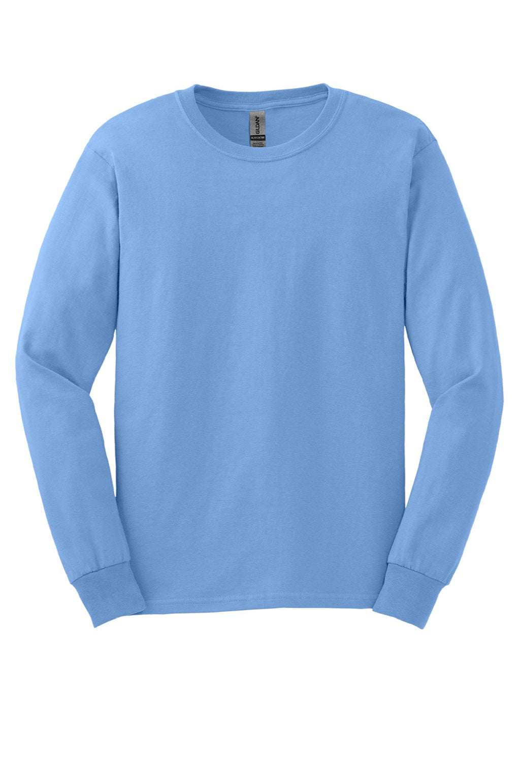 Gildan G2400/2400 Mens Ultra Long Sleeve Crewneck T-Shirt Carolina Blue Flat Front