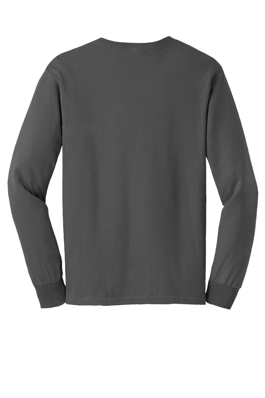 Gildan G2400/2400 Mens Ultra Long Sleeve Crewneck T-Shirt Charcoal Grey Flat Back