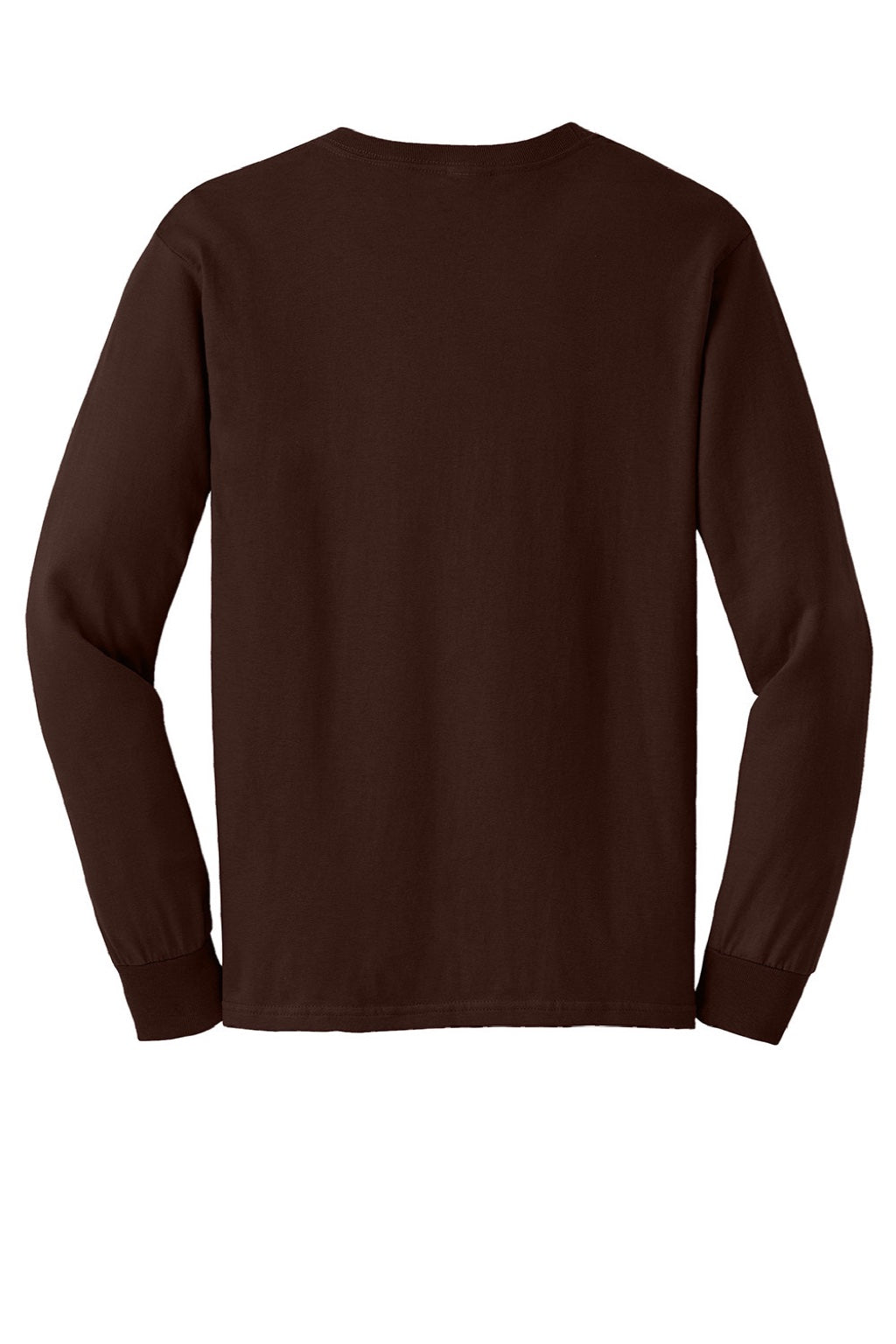 Gildan G2400/2400 Mens Ultra Long Sleeve Crewneck T-Shirt Dark Chocolate Brown Flat Back