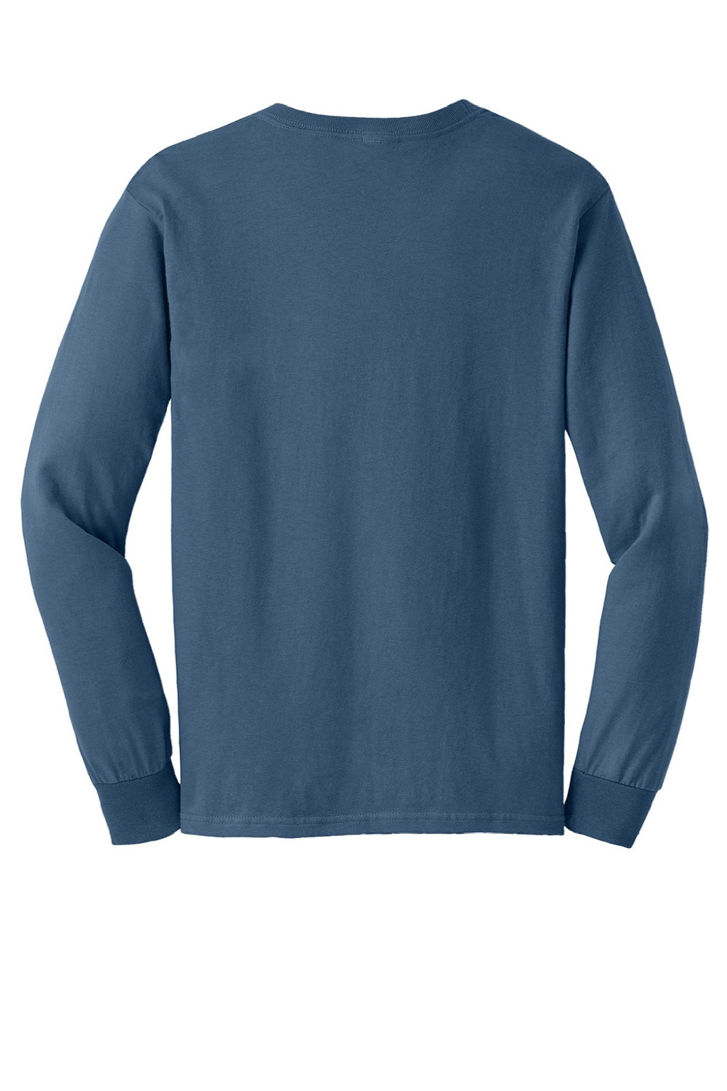 Gildan G2400/2400 Mens Ultra Long Sleeve Crewneck T-Shirt Indigo Blue Flat Back